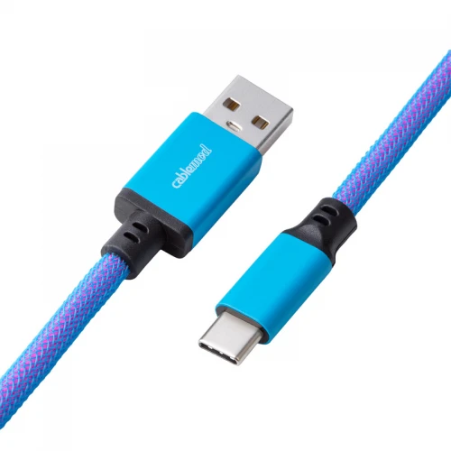 Kabel do klawiatury CableMod Classic Coiled Cable Galaxy Blue (USB-C do USB-A) 1.5m
