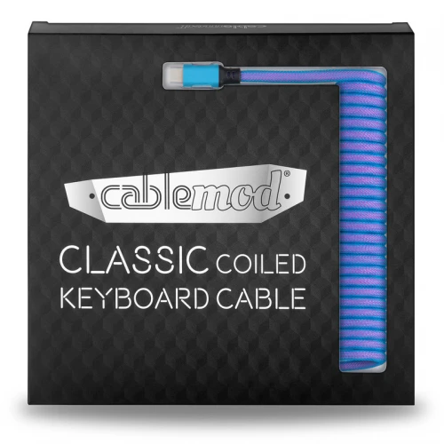 Kabel do klawiatury CableMod Classic Coiled Cable Galaxy Blue (USB-C do USB-A) 1.5m