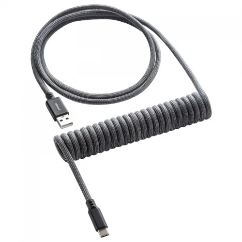 Kabel do klawiatury CableMod Classic Coiled Cable Carbon Grey (USB-C do USB-A) 1.5m