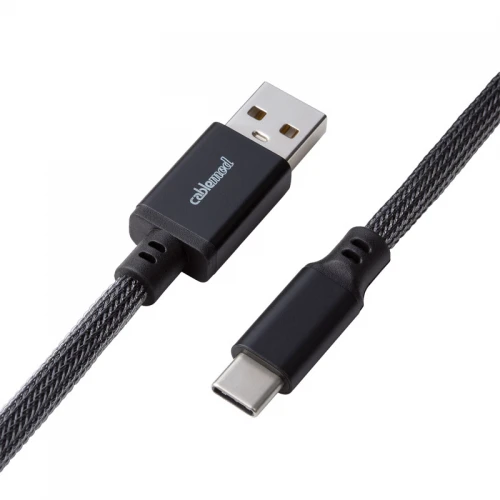 Kabel do klawiatury CableMod Classic Coiled Cable Carbon Grey (USB-C do USB-A) 1.5m