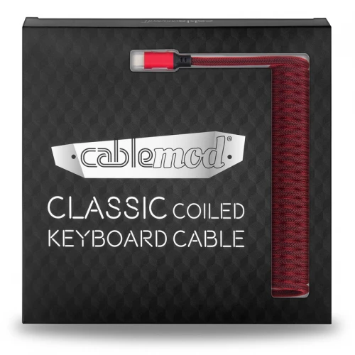Kabel do klawiatury CableMod Classic Coiled Cable Republic Red (USB-C do USB-A) 1.5m
