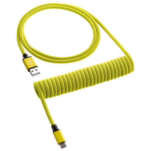 Kabel do klawiatury CableMod Classic Coiled Cable Dominator Yellow (USB-C do USB-A) 1.5m