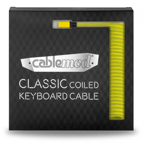 Kabel do klawiatury CableMod Classic Coiled Cable Dominator Yellow (USB-C do USB-A) 1.5m