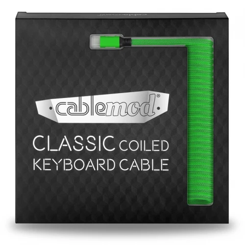 Kabel do klawiatury CableMod Classic Coiled Cable Viper Green (USB-C do USB-A) 1.5m