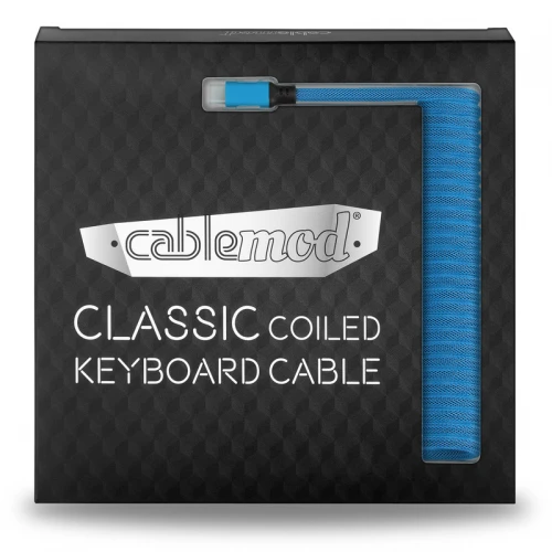 Kabel do klawiatury CableMod Classic Coiled Cable Spectrum Blue (USB-C do USB-A) 1.5m