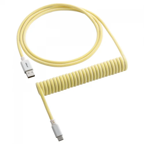 Kabel do klawiatury CableMod Classic Coiled Cable Lemon Ice (USB-C do USB-A) 1.5m