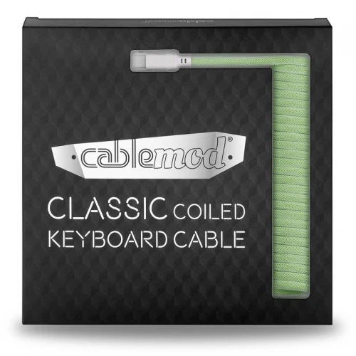Kabel do klawiatury CableMod Classic Coiled Cable Lime Sorbet (USB-C do USB-A) 1.5m