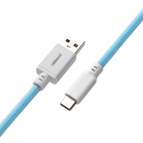 Kabel do klawiatury CableMod Classic Coiled Cable Blueberry Cheesecake (USB-C do USB-A) 1.5m