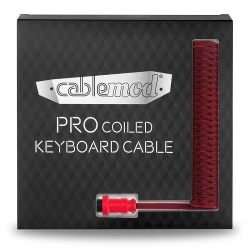 Kabel do klawiatury CableMod Pro Coiled Cable Republic Red (USB-C do USB-A) 1.5m