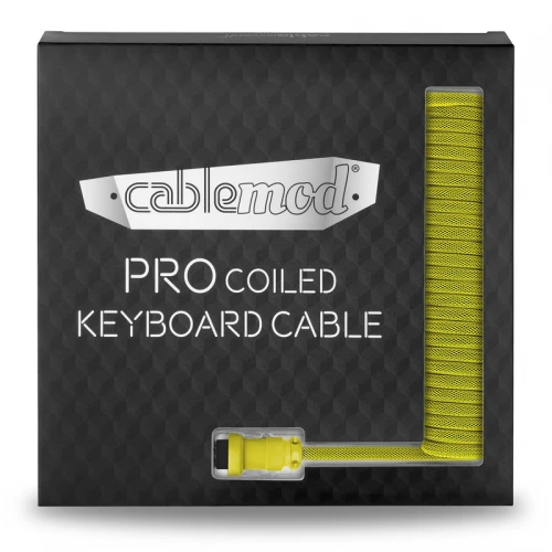 Kabel do klawiatury CableMod Pro Coiled Cable Dominator Yellow (USB-C do USB-A) 1.5m