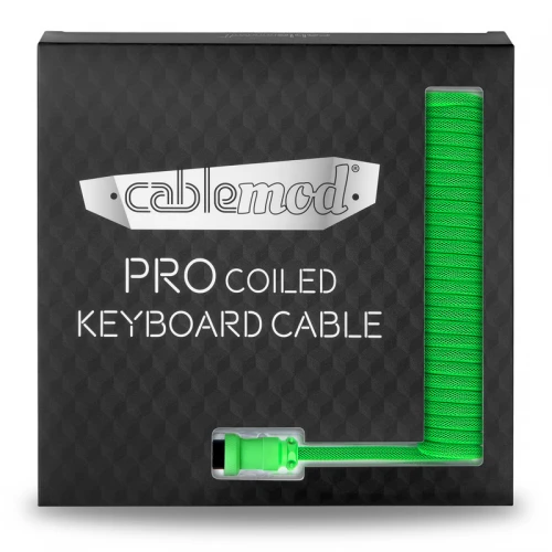 Kabel do klawiatury CableMod Pro Coiled Cable Viper Green (USB-C do USB-A) 1.5m