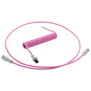 Kabel do klawiatury CableMod Pro Coiled Cable Strawberry Cream (USB-C do USB-A) 1.5m