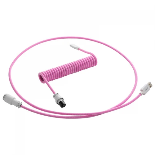 Kabel do klawiatury CableMod Pro Coiled Cable Strawberry Cream (USB-C do USB-A) 1.5m