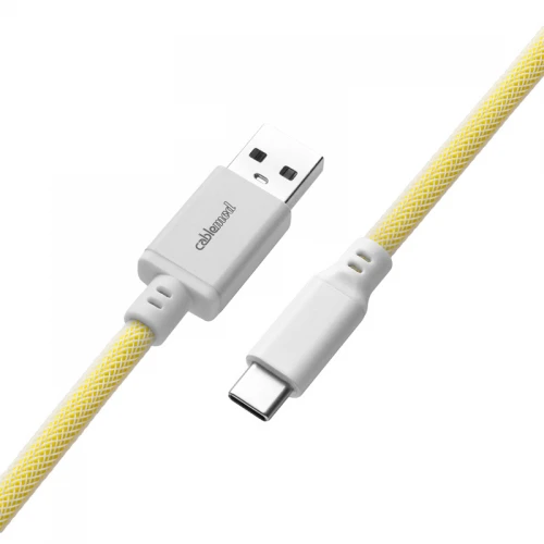 Kabel do klawiatury CableMod Pro Coiled Cable Lemon Ice (USB-C do USB-A) 1.5m