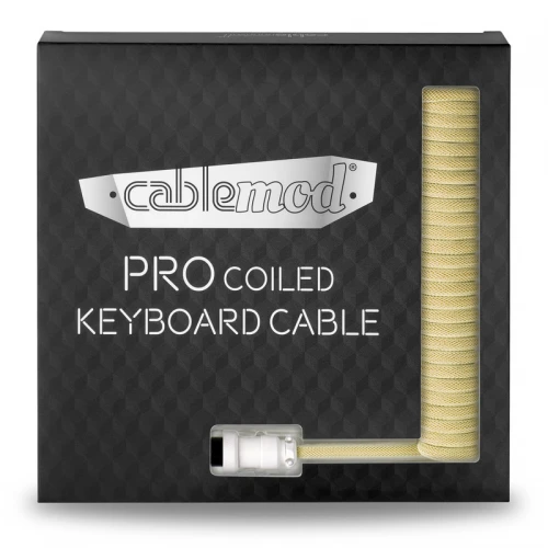Kabel do klawiatury CableMod Pro Coiled Cable Lemon Ice (USB-C do USB-A) 1.5m