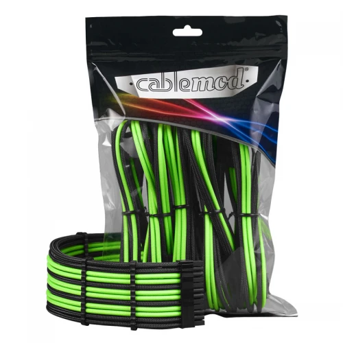 Zestaw przedłużaczy CableMod PRO ModMesh - black/light green