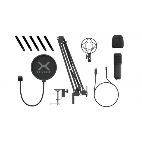 Zestaw Krux Edis 1000 USB Mikrofon, Statyw, Pop-Filtr, Koszyk