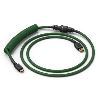 Kabel do klawiatury Glorious Coiled Cable Forest Green (USB-C do USB-A) 1.37m