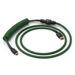 Kabel do klawiatury Glorious Coiled Cable Forest Green (USB-C do USB-A) 1.37m