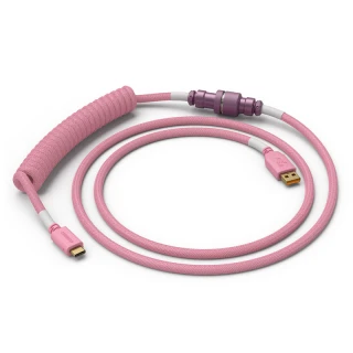 Kabel do klawiatury Glorious Coiled Cable Prism Pink (USB-C do USB-A) 1.37m
