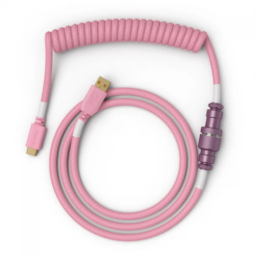Kabel do klawiatury Glorious Coiled Cable Prism Pink (USB-C do USB-A) 1.37m