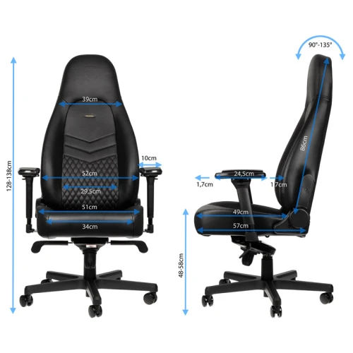 Fotel Dla Gracza Noblechairs ICON Real Leather Black