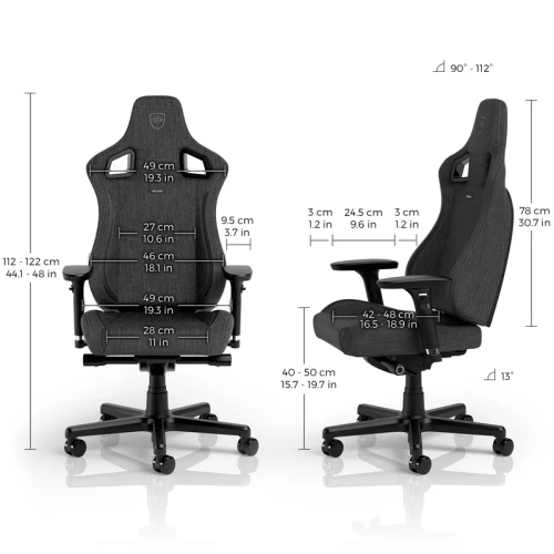Fotel Dla Gracza Noblechairs EPIC Compact TX Antracyt-Carbon Materiałowy
