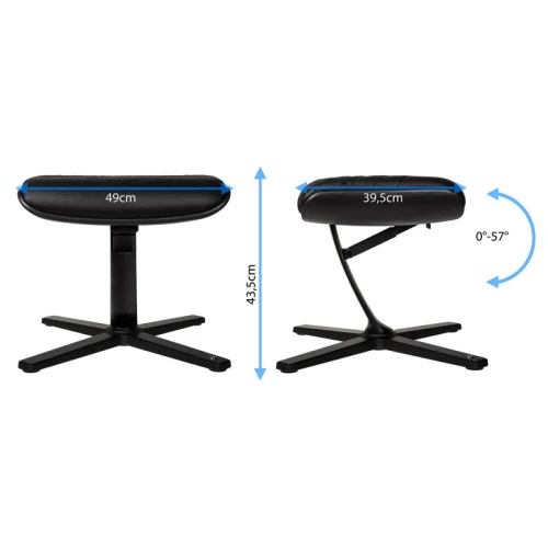 Podnóżek Noblechairs Real Leather Black