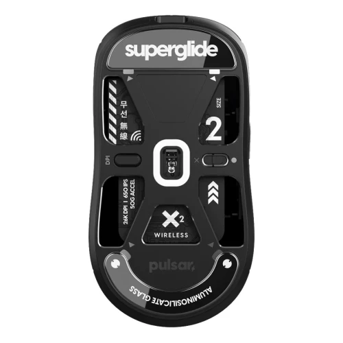 Ślizgacze Superglide do Pulsar X2 / X2v2 / X2A / X2H (Medium i Mini) Szklane - Black