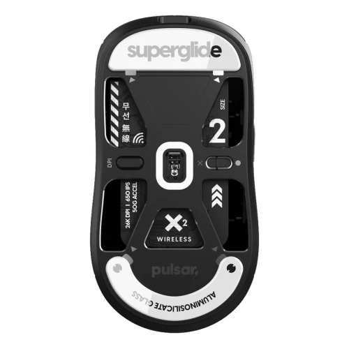 Ślizgacze Superglide do Pulsar X2 / X2v2 / X2A / X2H (Medium i Mini) Szklane -  White