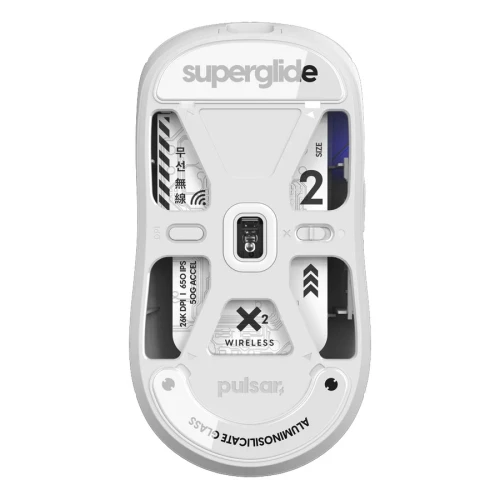 Ślizgacze Superglide do Pulsar X2 / X2v2 / X2A / X2H (Medium i Mini) Szklane -  White