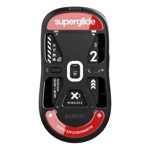 Ślizgacze Superglide do Pulsar X2 / X2v2 / X2A / X2H (Medium i Mini) Szklane - Red