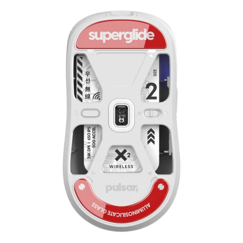Ślizgacze Superglide do Pulsar X2 / X2v2 / X2A / X2H (Medium i Mini) Szklane - Red