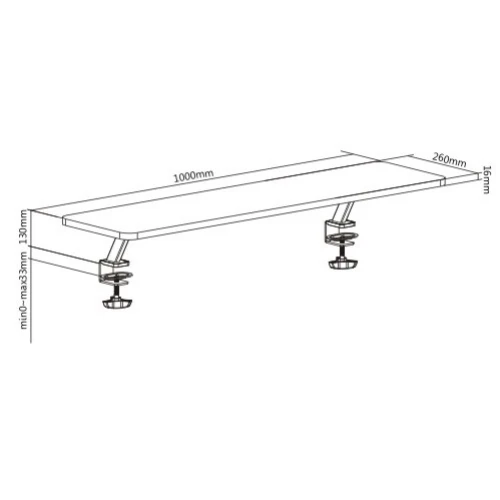 Półka pod dwa monitory MOZOS Clamp Dual Riser