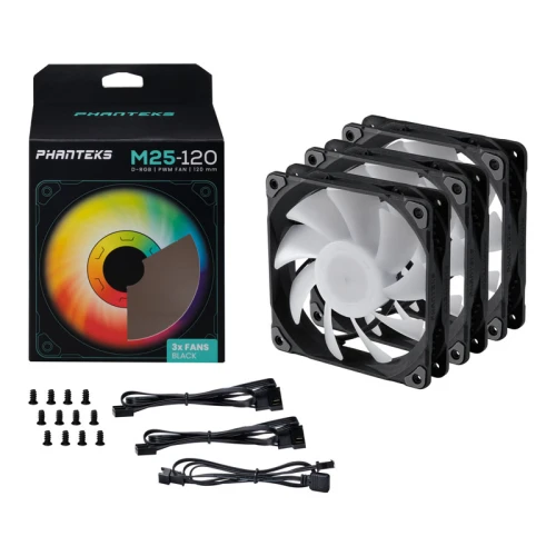 Wentylator Phanteks M25 D-RGB 120mm 3-pack Black
