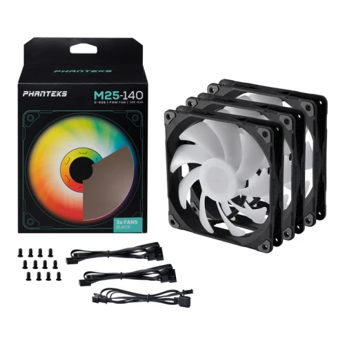 Wentylator Phanteks M25 D-RGB 140mm 3-pack Black