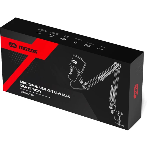 Zestaw MOZOS MKIT-GX MAX USB Mikrofon, Statyw, Pop-Filtr