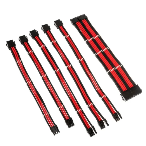 Zestaw przedłużaczy Kolink Core Adept Braided Cable Extension Kit - Black/Red