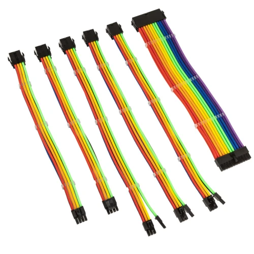 Zestaw przedłużaczy Kolink Core Adept Braided Cable Extension Kit - Rainbow