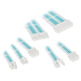 Zestaw przedłużaczy Kolink Core Adept Braided Cable Extension Kit - Brilliant White/Powder Blue