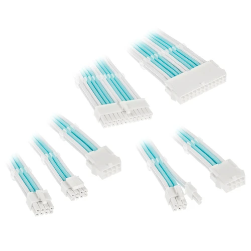 Zestaw przedłużaczy Kolink Core Adept Braided Cable Extension Kit - Brilliant White/Powder Blue