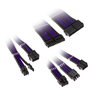 Zestaw przedłużaczy Kolink Core Adept Braided Cable Extension Kit - Jet Black/Titan Purple