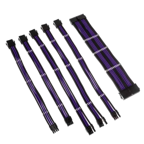 Zestaw przedłużaczy Kolink Core Adept Braided Cable Extension Kit - Jet Black/Titan Purple