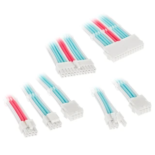 Zestaw przedłużaczy Kolink Core Adept Braided Cable Extension Kit - Brilliant White/Neon Blue/Pure Pink