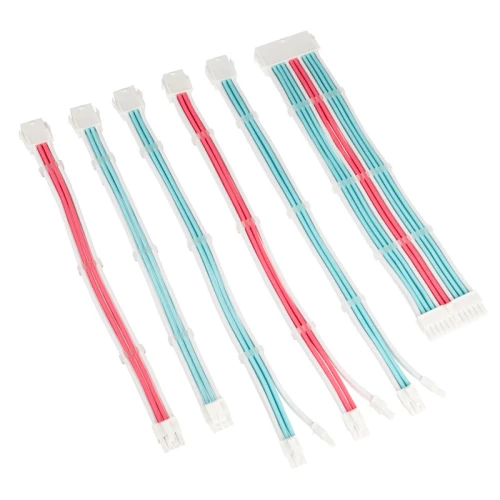 Zestaw przedłużaczy Kolink Core Adept Braided Cable Extension Kit - Brilliant White/Neon Blue/Pure Pink