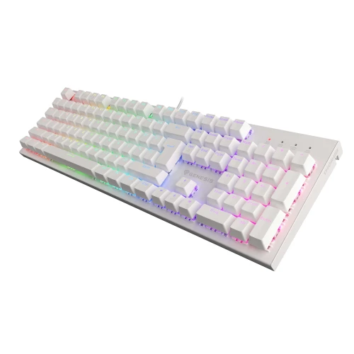 Klawiatura Genesis Thor 303 RGB Outemu Brown Biała Full-Size 