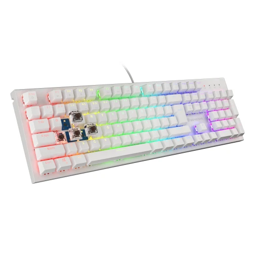 Klawiatura Genesis Thor 303 RGB Outemu Brown Biała Full-Size 