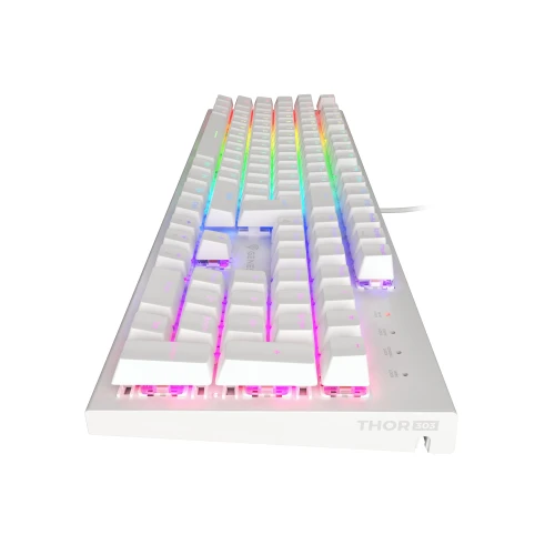 Klawiatura Genesis Thor 303 RGB Outemu Brown Biała Full-Size 