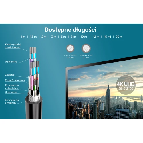 Kabel HDMI 2.0 4K 60Hz Unitek Basic Y-C138M - 2m