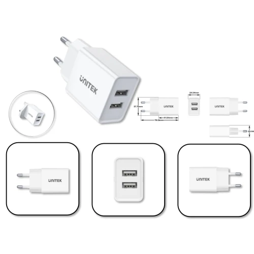 Ładowarka Unitek 2x USB 12W - White